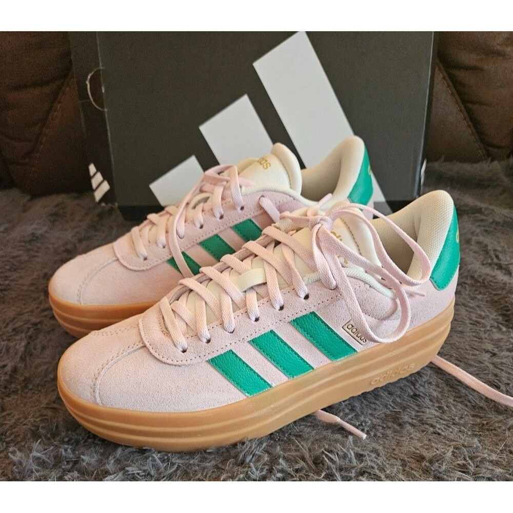 Size 6.5 - adidas VL Court Bold Clear Pink Court Green W
